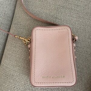 Marc Jacobs pink leather square crossbody mini purse
